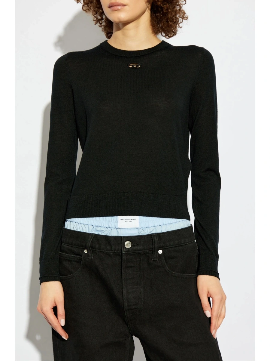 Pulover tricotat Diesel negru - Img 3