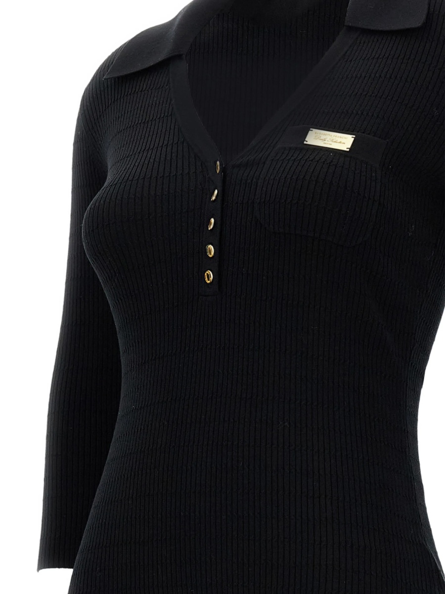 Pulover tricotat Elisabetta Franchi negru - Img 3