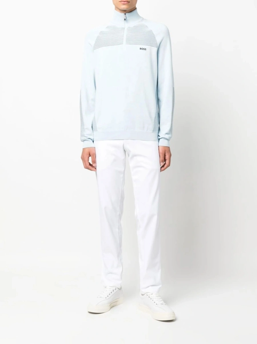 Pulover tricotat Hugo Boss albastru - Img 2
