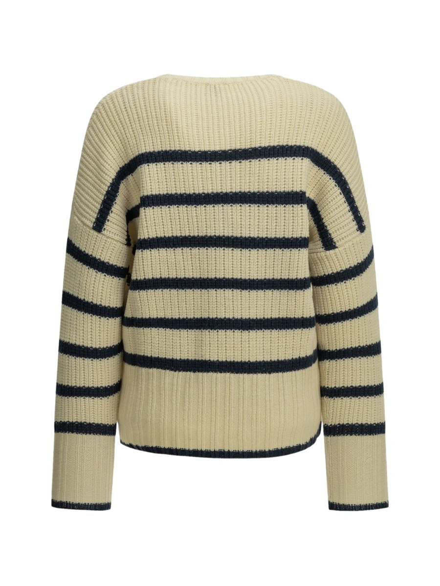 Pulover tricotat INES DE LA FRESSANGE alb - Img 4