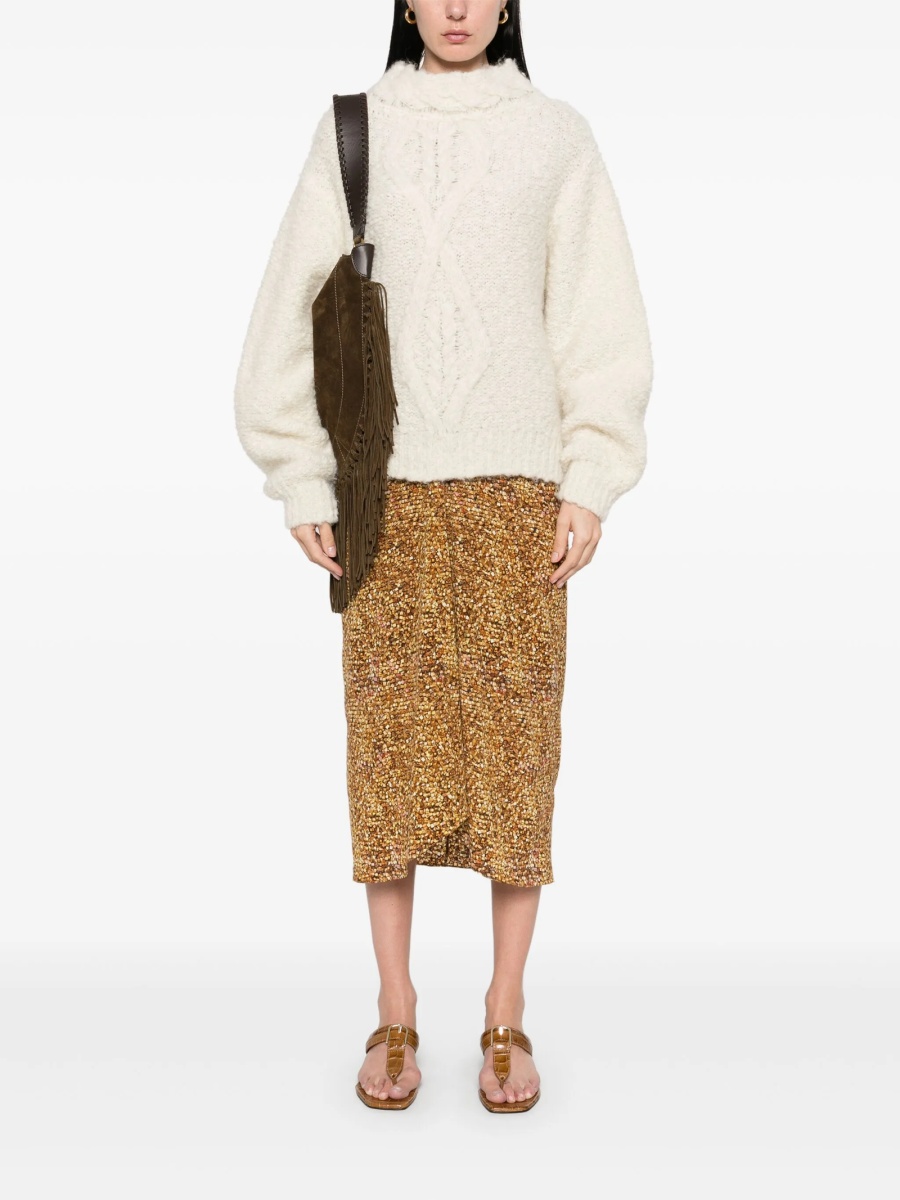 Pulover tricotat Isabel Marant alb - Img 2