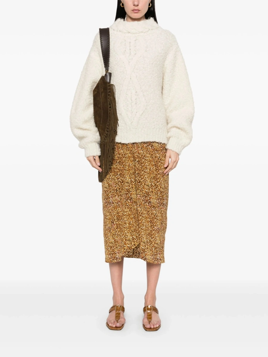 Pulover tricotat Isabel Marant alb - Img 2