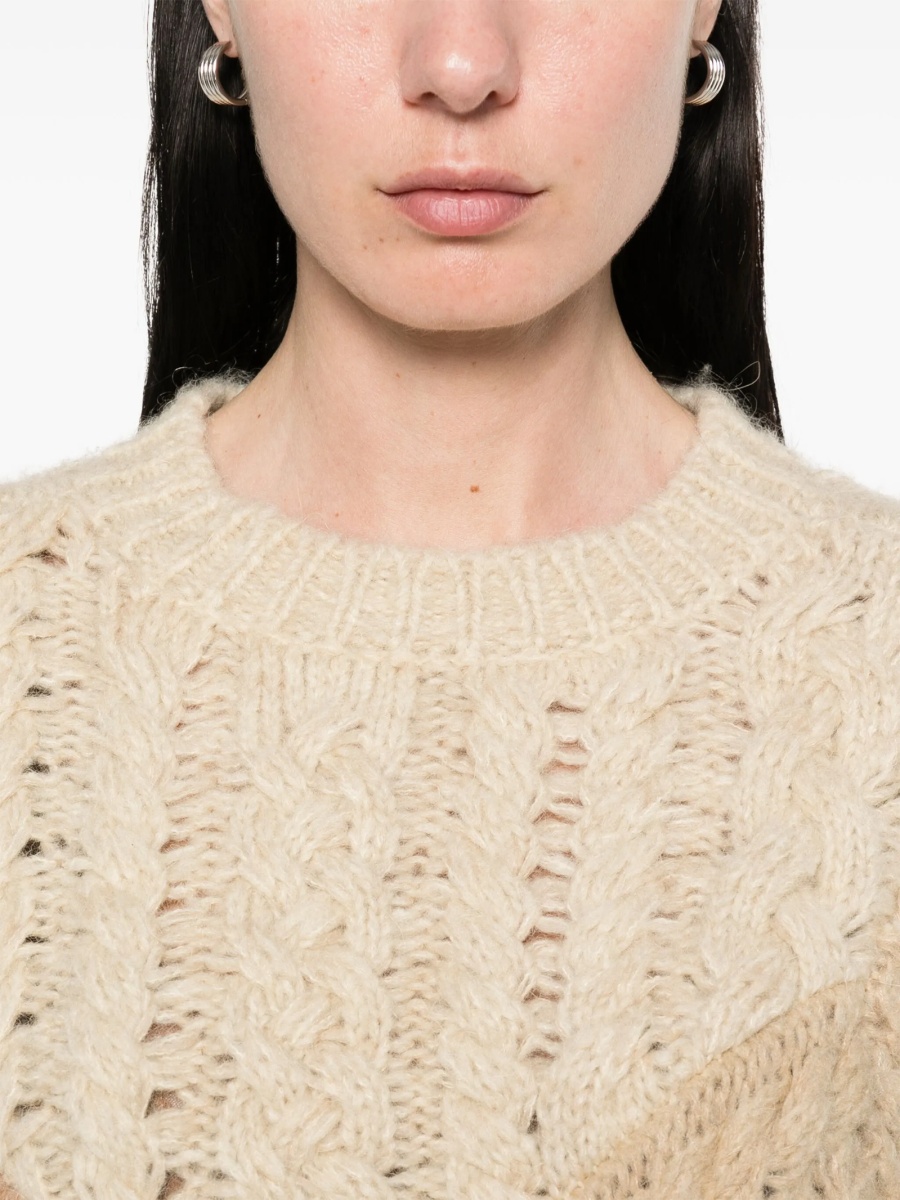 Pulover tricotat ISABEL MARANT ETOILE neutru - Img 5