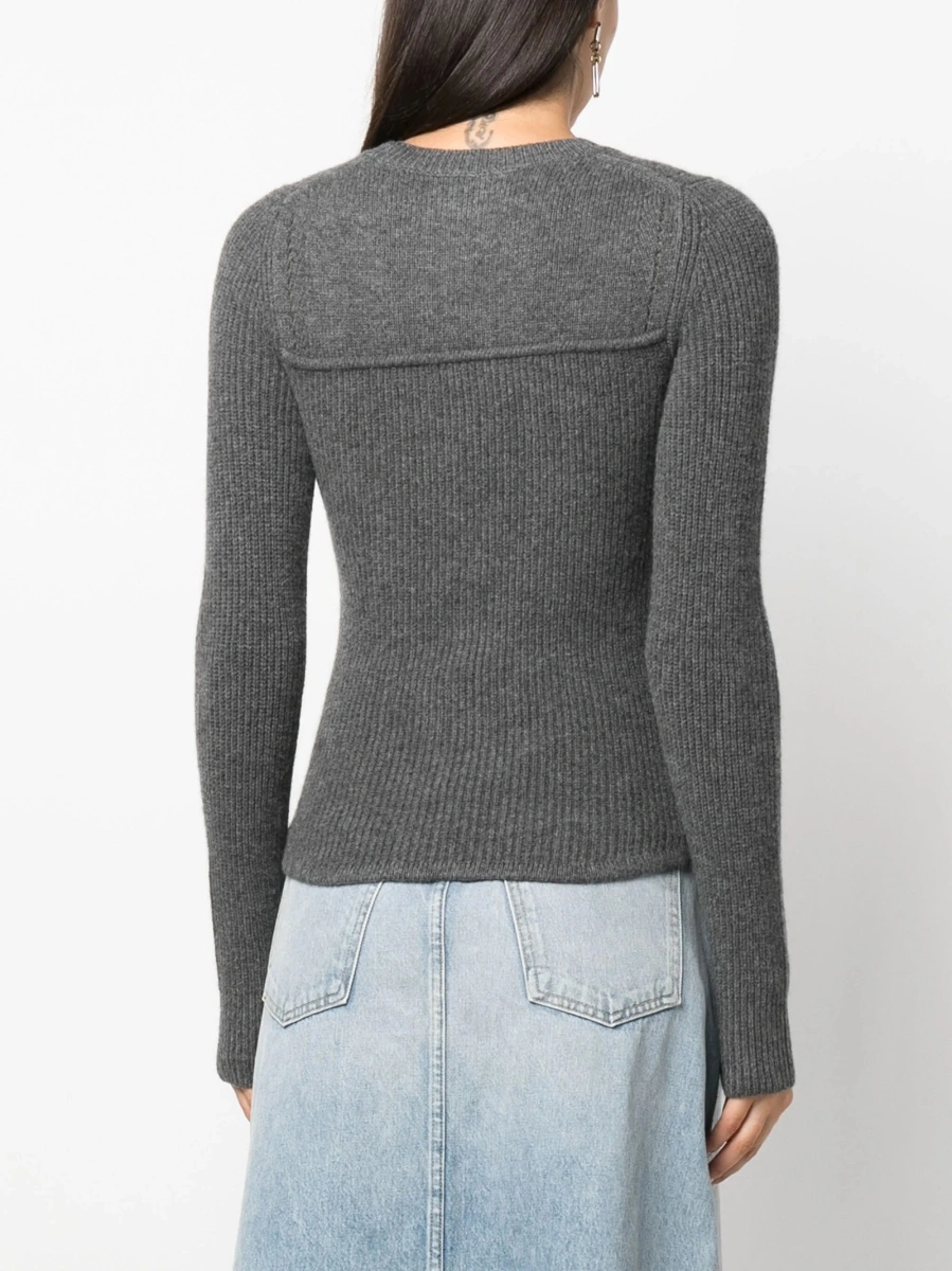 Pulover tricotat Isabel Marant gri - Img 4