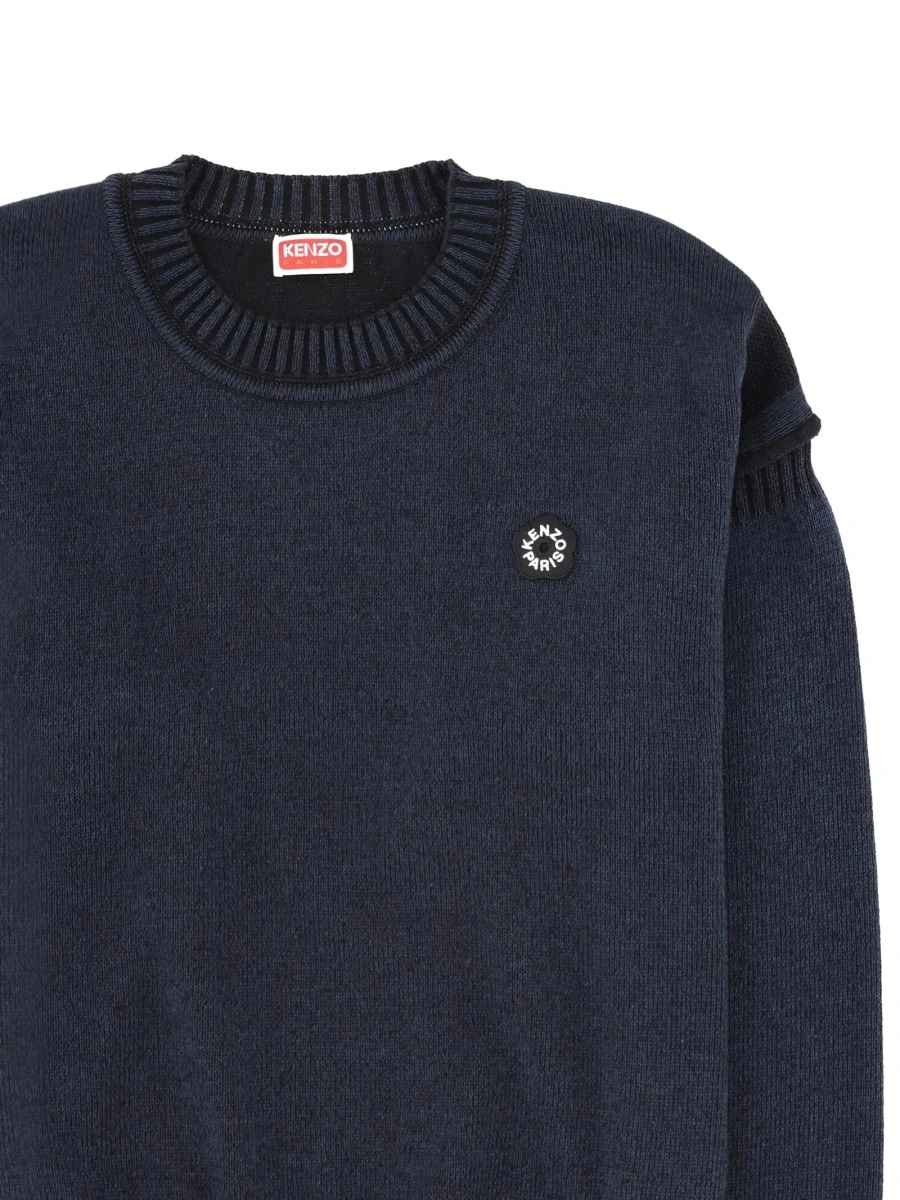 Pulover tricotat Kenzo albastru - Img 2
