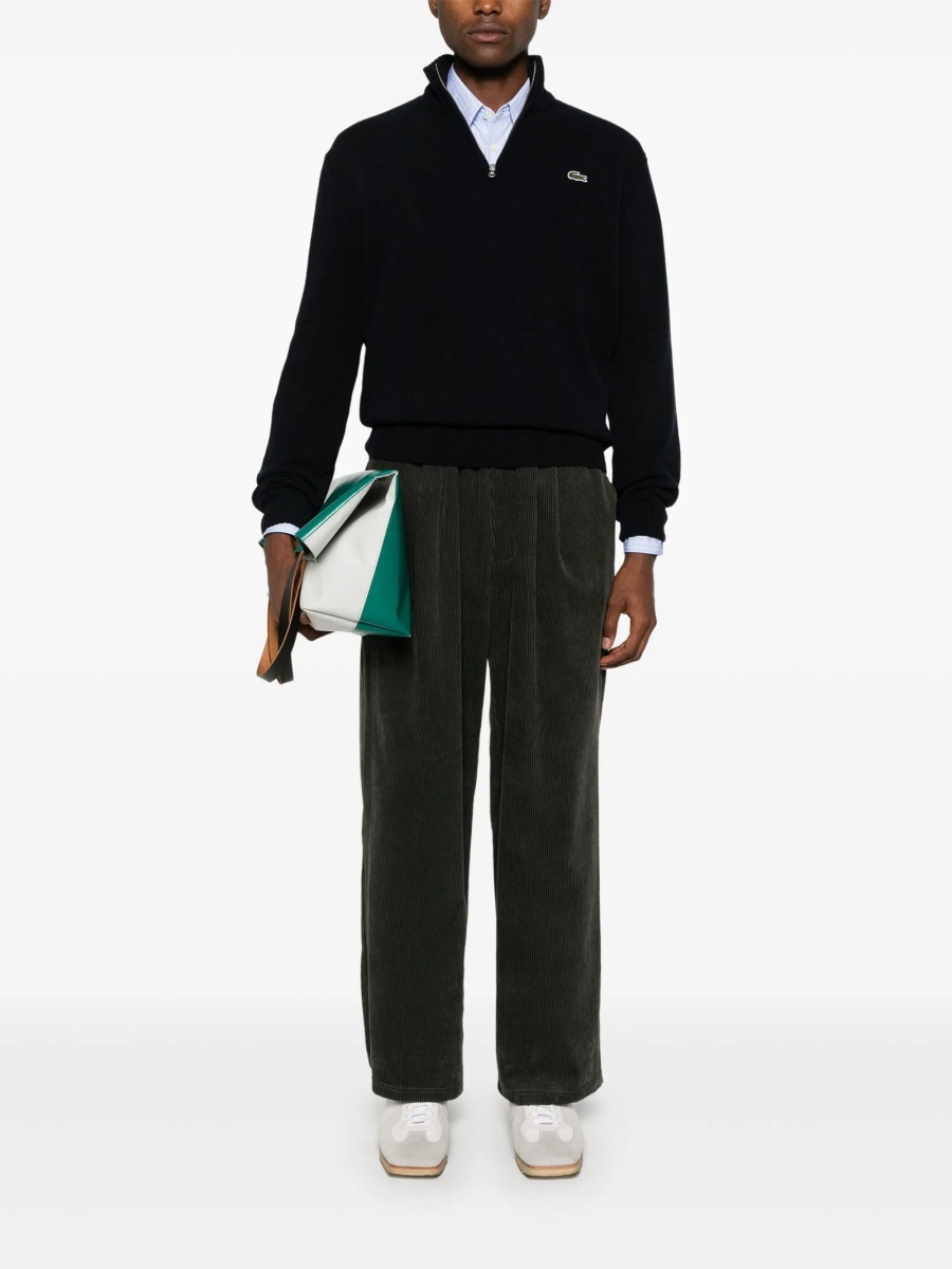 Pulover tricotat Lacoste albastru - Img 2