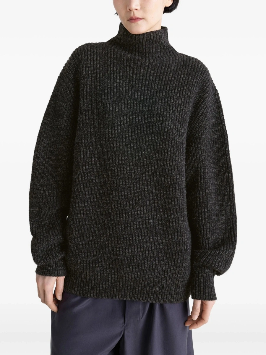 Pulover tricotat LEMAIRE negru - Img 3
