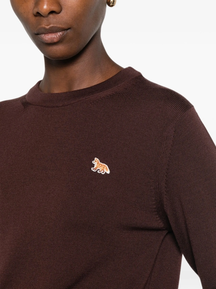 Pulover tricotat MAISON KITSUNÉ maro - Img 5