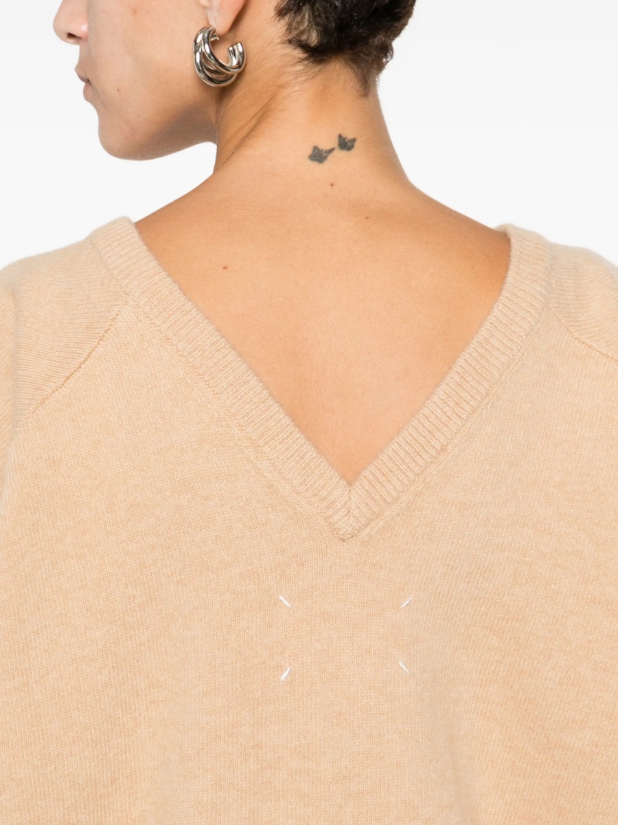 Pulover tricotat Maison Margiela neutru - Img 5
