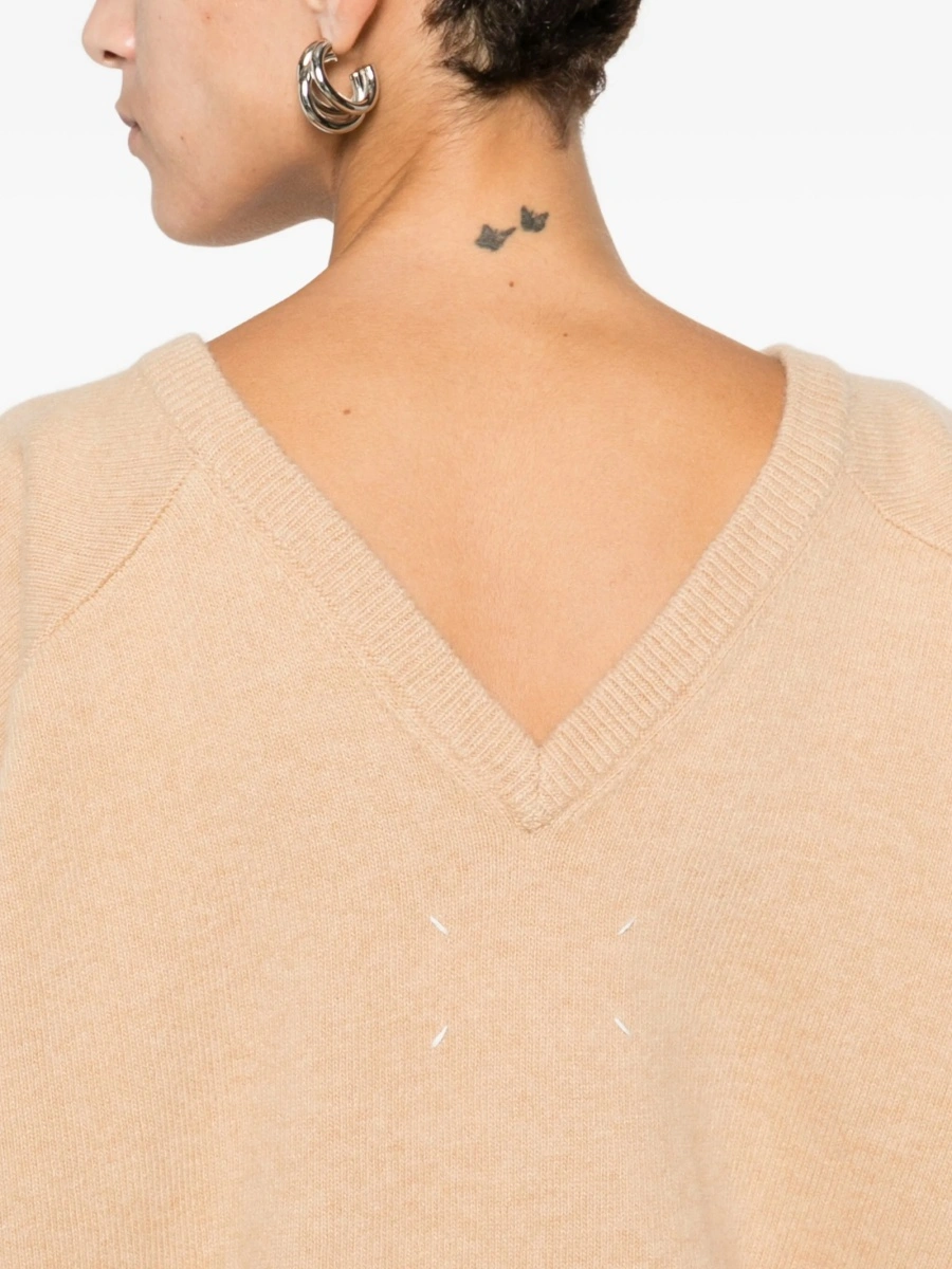 Pulover tricotat Maison Margiela neutru - Img 5
