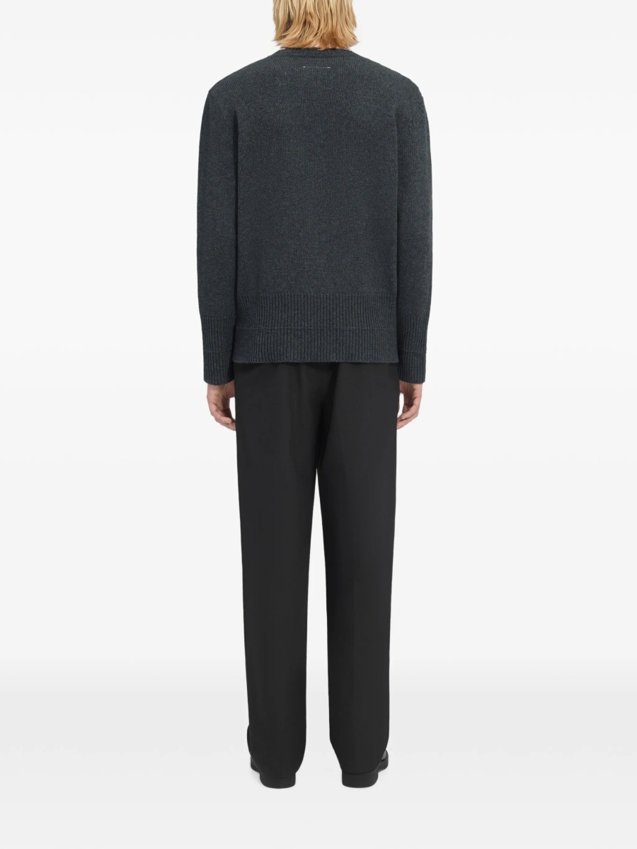 Pulover tricotat MM6 Maison Margiela gri - Img 4
