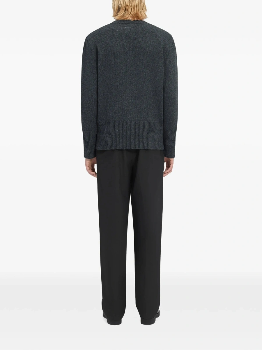 Pulover tricotat MM6 Maison Margiela gri - Img 4