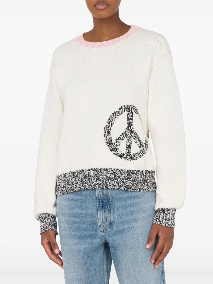 Pulover tricotat MOSCHINO JEANS alb - Img 2