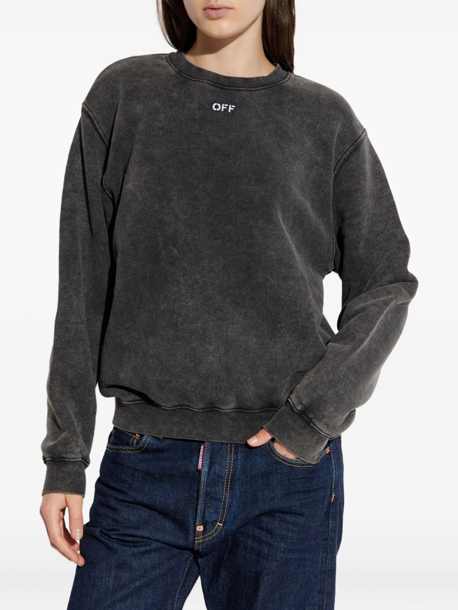 Pulover tricotat Off-White gri - Img 3