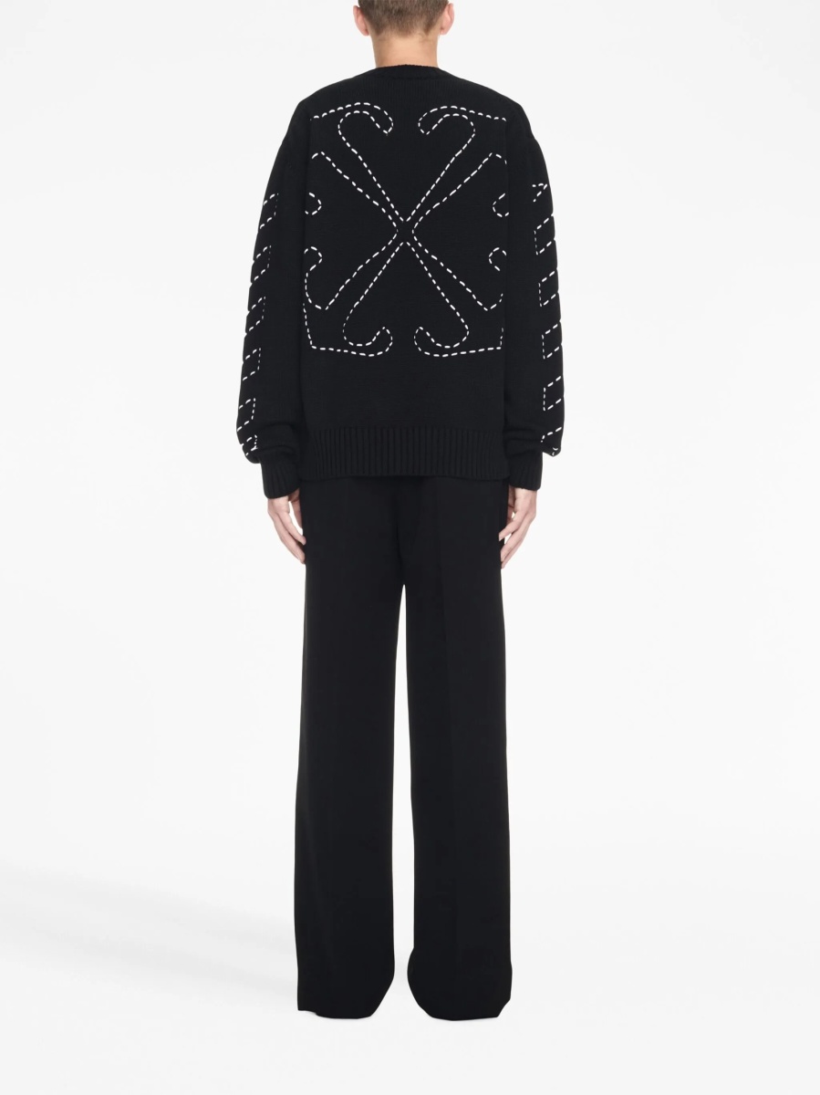 Pulover tricotat Off-White negru - Img 4