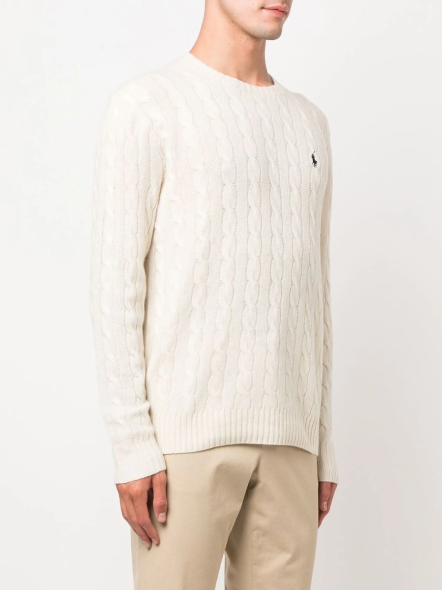 Pulover tricotat Ralph Lauren neutru - Img 3