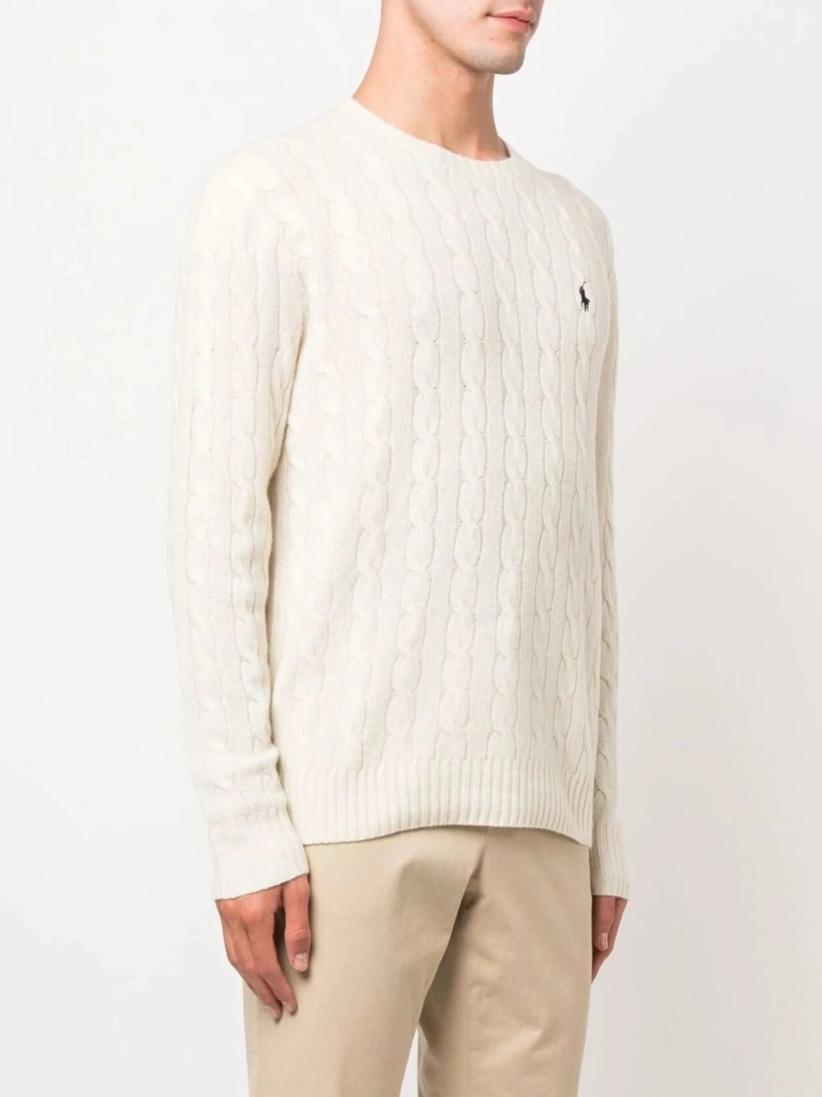 Pulover tricotat Ralph Lauren neutru - Img 3