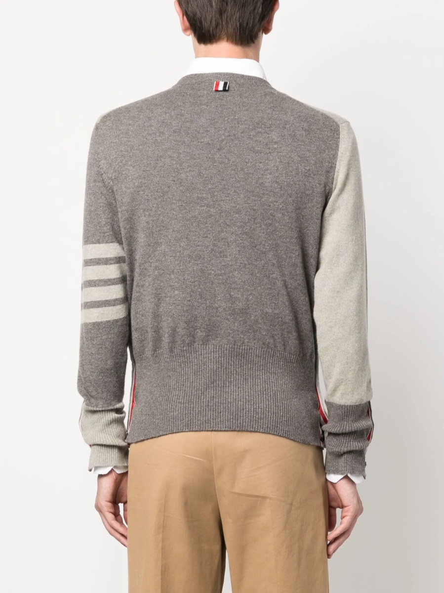 Pulover tricotat Thom Browne neutru - Img 4
