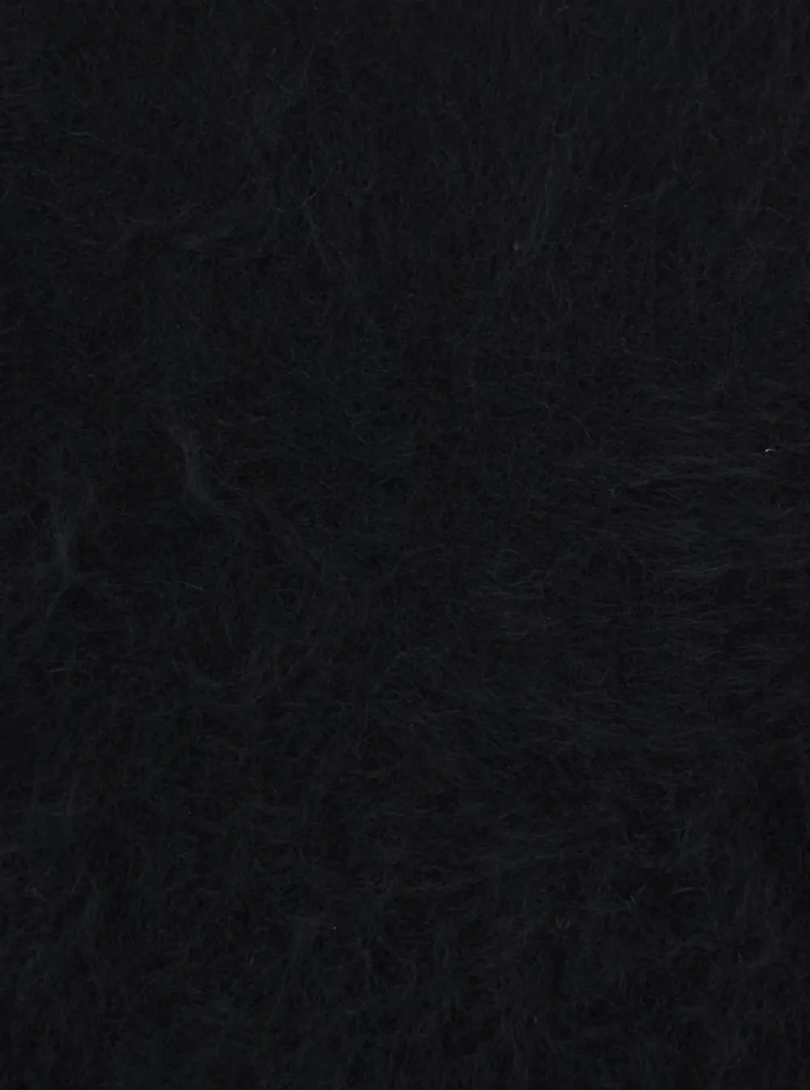 Pulover Turtleneck BRUSHED SHORT SLEEVES with short sleeves and round neck in black cashmere for women - Img 3
