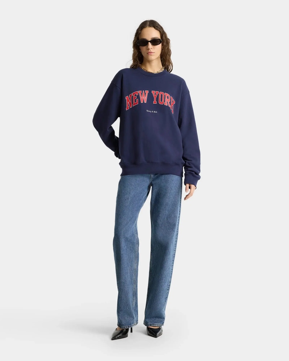 Pulovere SPORTY&amp;RICH CREWNECK ST071606304BL106 DARK NAVY - Img 2