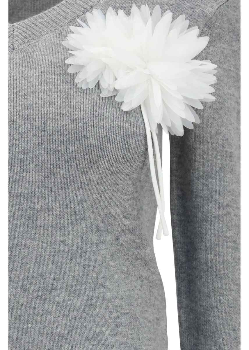 Pulovere Wool and cashmere blend Jumper with floral corsage - Img 3