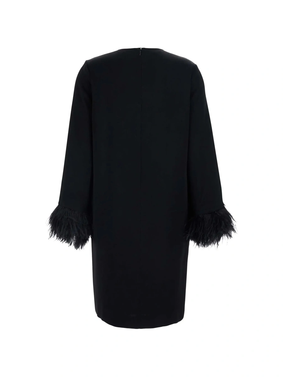 Rochie ANTONELLI neagra din satin - Img 4