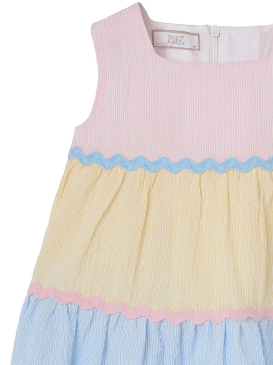 Rochie casual Paz Rodriguez galbena din acrilic si polyester - Img 4