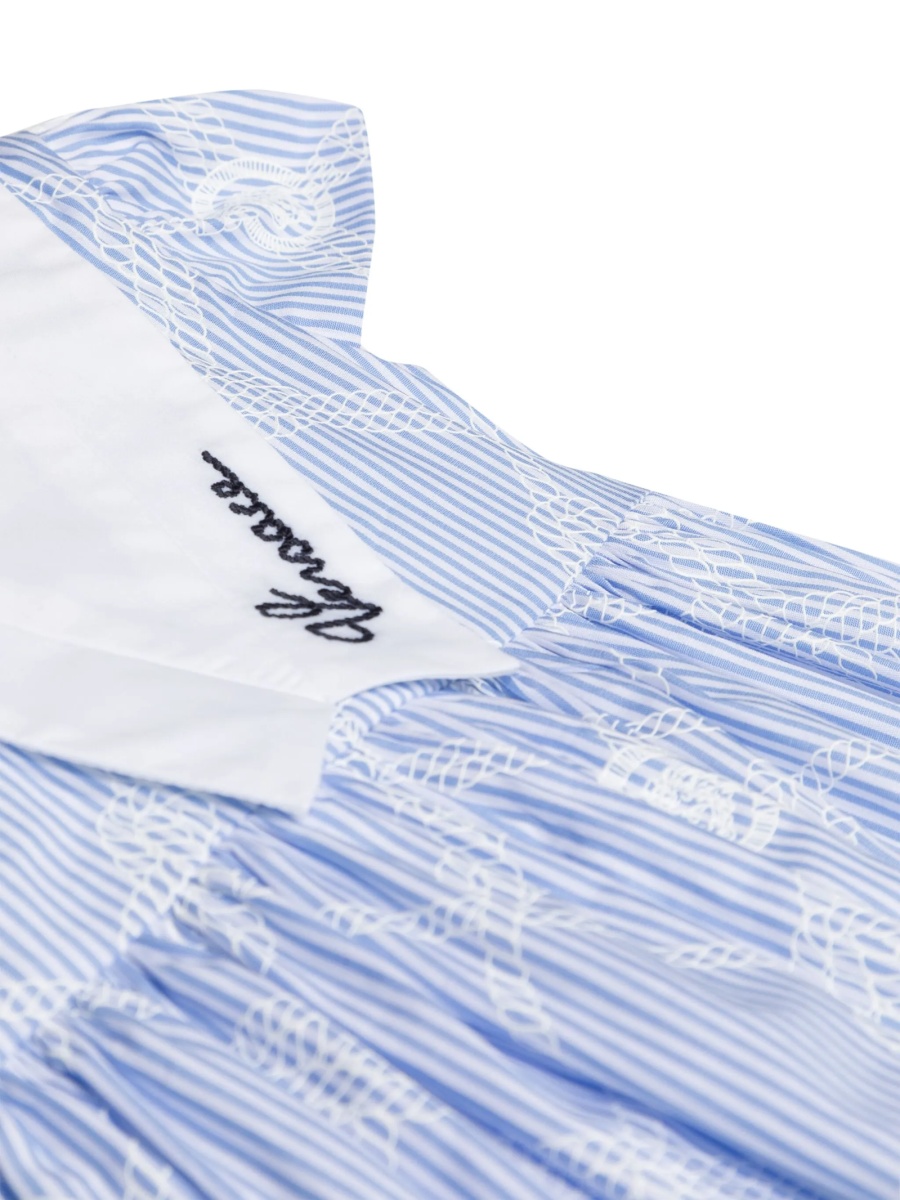 Rochie de eveniment Versace albastra din polyester si bumbac - Img 3
