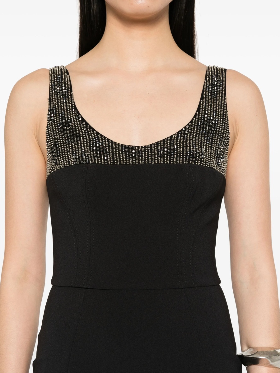 Rochie de ocazie Elisabetta Franchi neagra din elastan si sticla - Img 5
