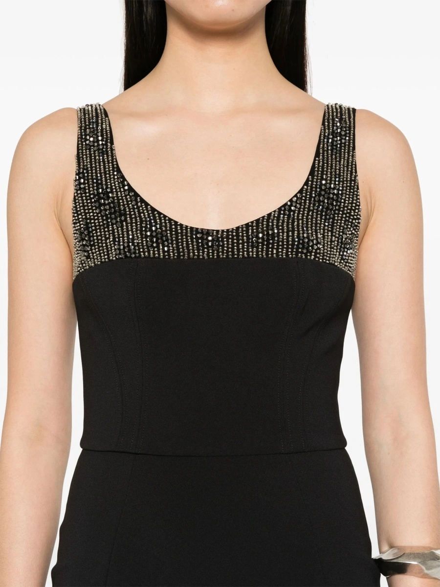 Rochie de ocazie Elisabetta Franchi neagra din elastan si sticla - Img 5