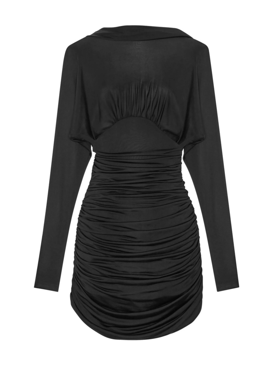 Rochie de ocazie Saint Laurent neagra din vascoza - Img 2