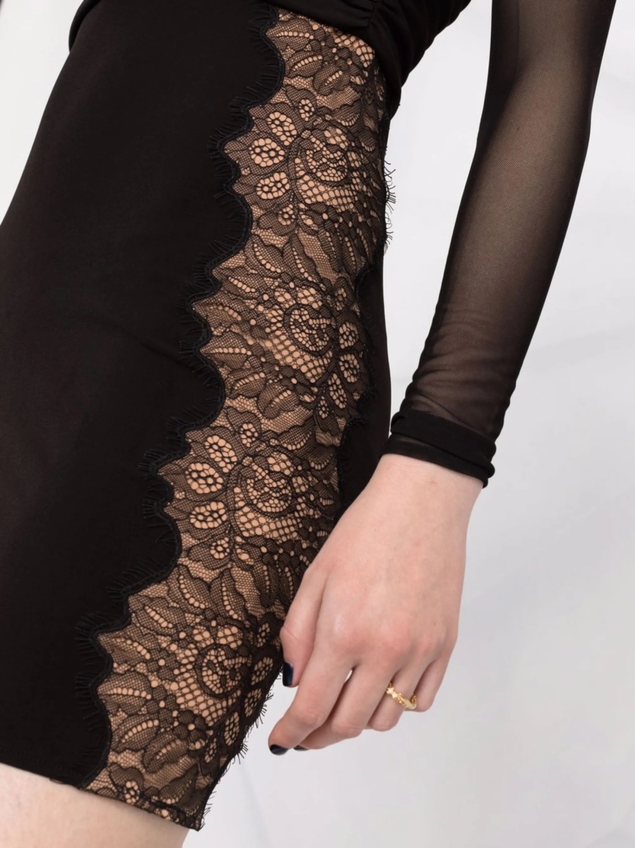 Rochie de ocazie Self-Portrait neagra din spandex/elastan si polyester - Img 3