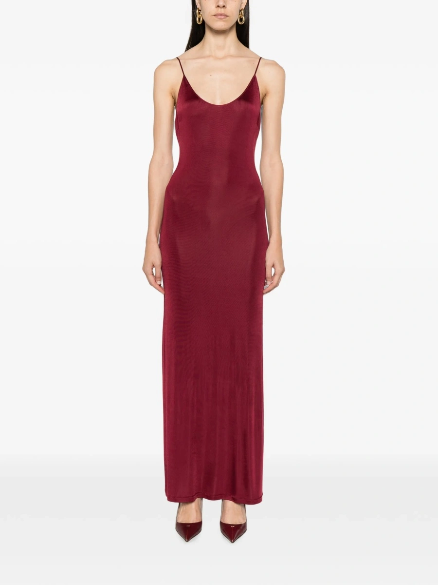 Rochie de seara Saint Laurent rosie din elastan si vascoza - Img 3
