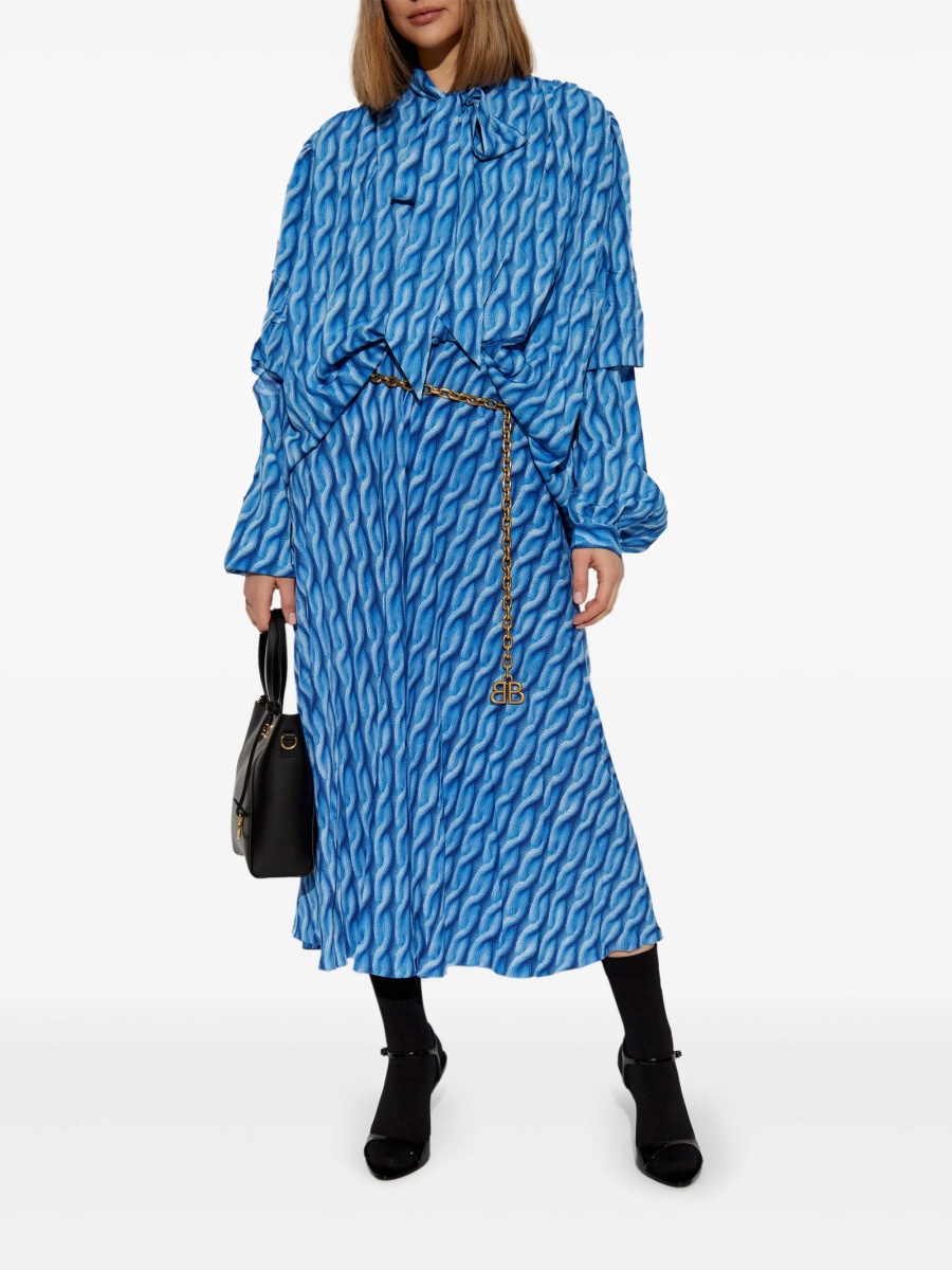 Rochie de zi Balenciaga albastra - Img 2