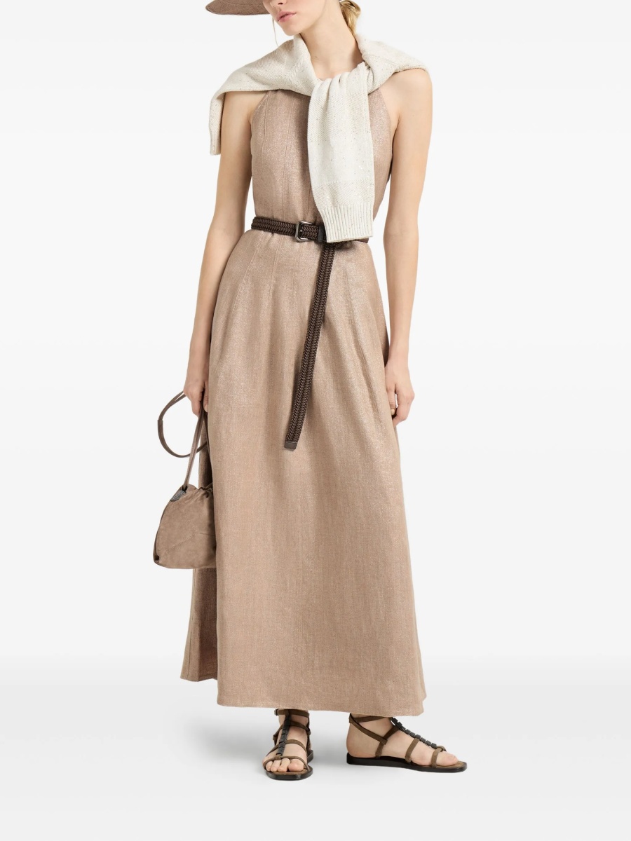 Rochie de zi Brunello Cucinelli neutra - Img 2