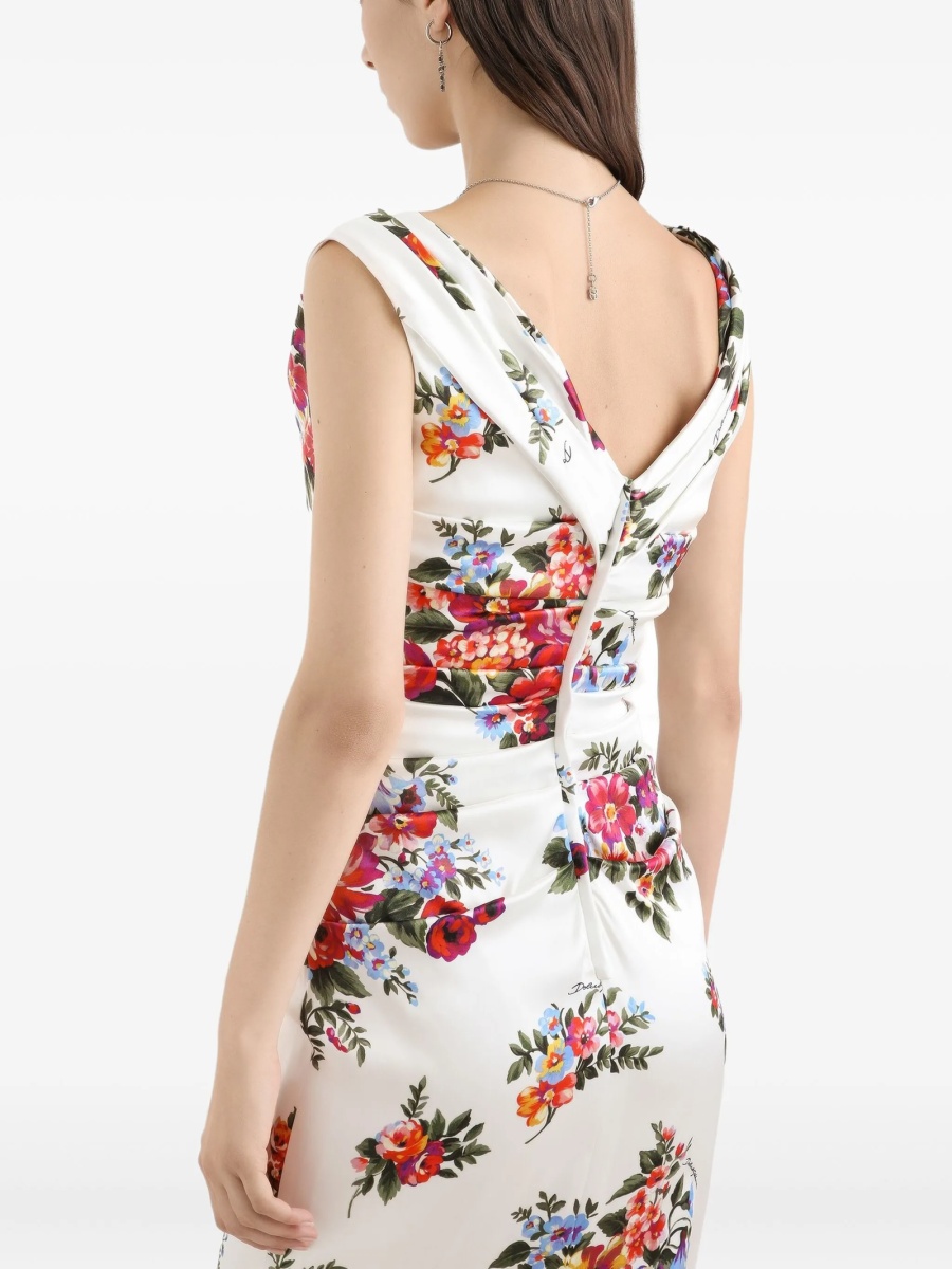 Rochie de zi Dolce &amp; Gabbana alba din elastan si vascoza - Img 4