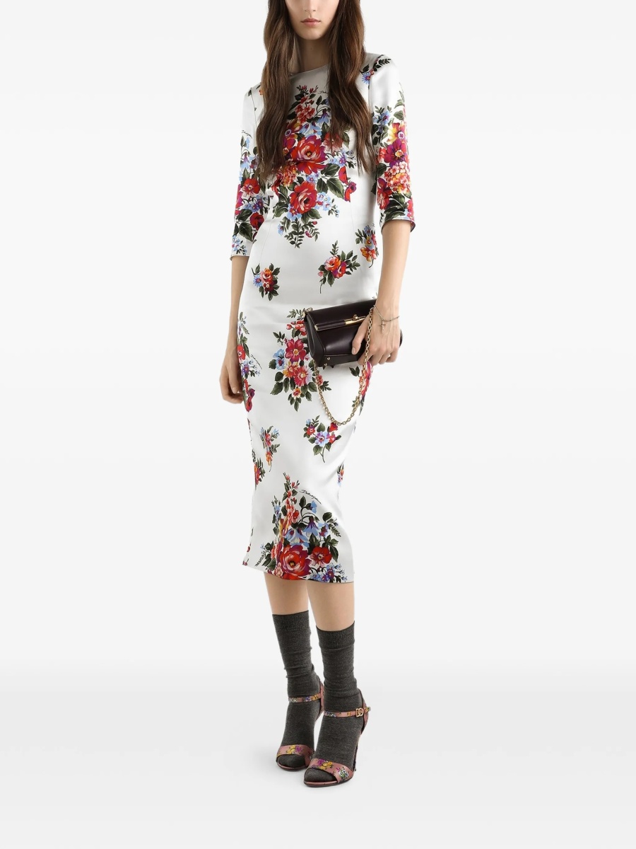 Rochie de zi Dolce &amp; Gabbana alba din nylon si polyester - Img 2