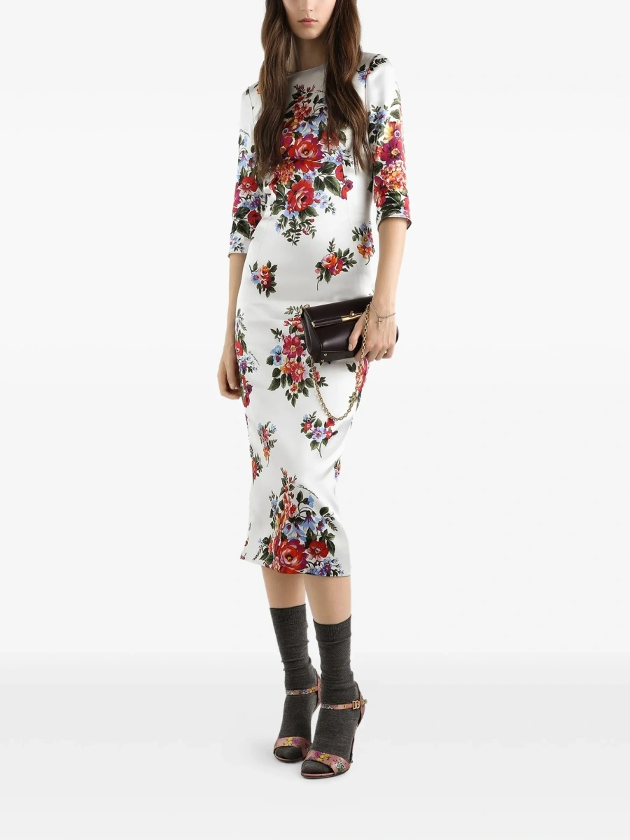 Rochie de zi Dolce &amp; Gabbana alba din nylon si polyester - Img 2