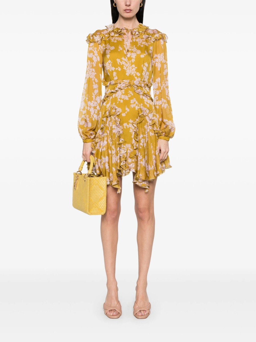 Rochie de zi Elisabetta Franchi galbena din matase - Img 2