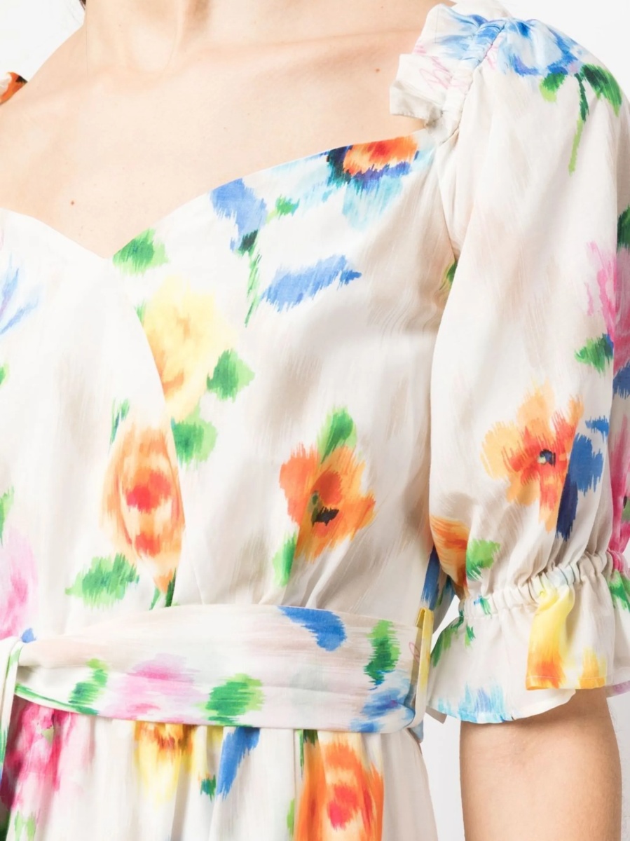 Rochie de zi LOVE Moschino alba din matase si bumbac - Img 5