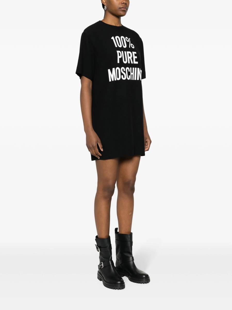 Rochie de zi Moschino neagra din vascoza si acetat - Img 3