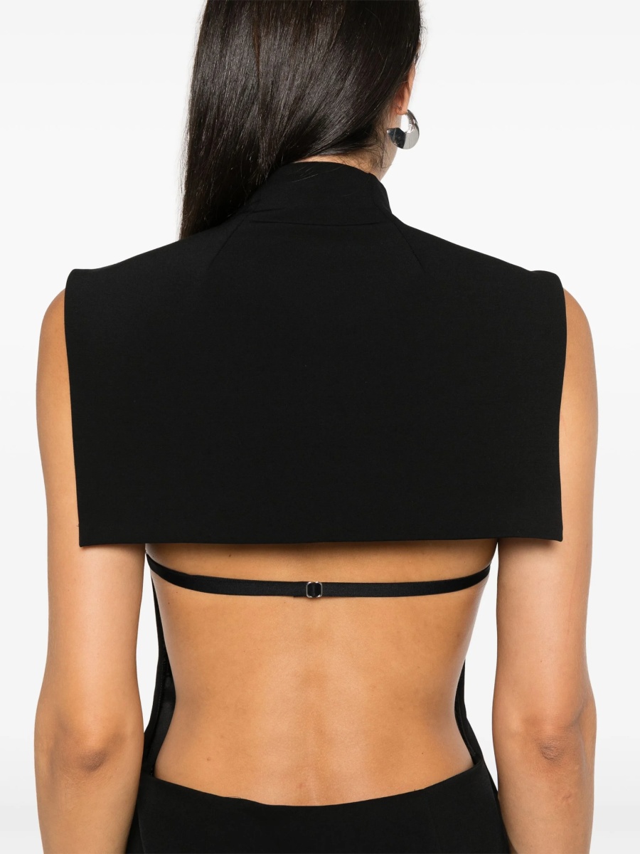 Rochie de zi SPORTMAX neagra din poliamida si spandex/elastan - Img 5