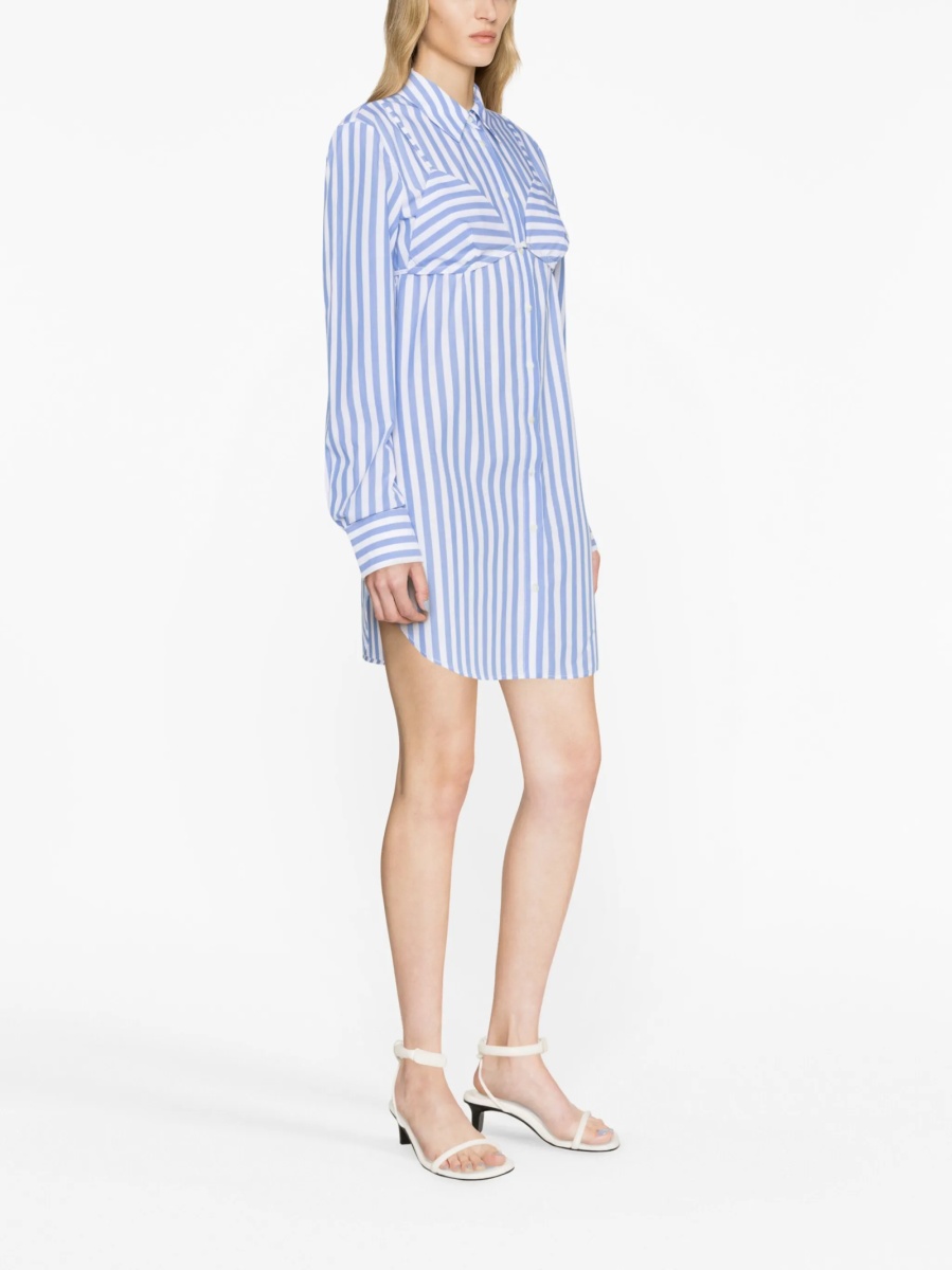 Rochie de zi STAUD albastra din bumbac - Img 3