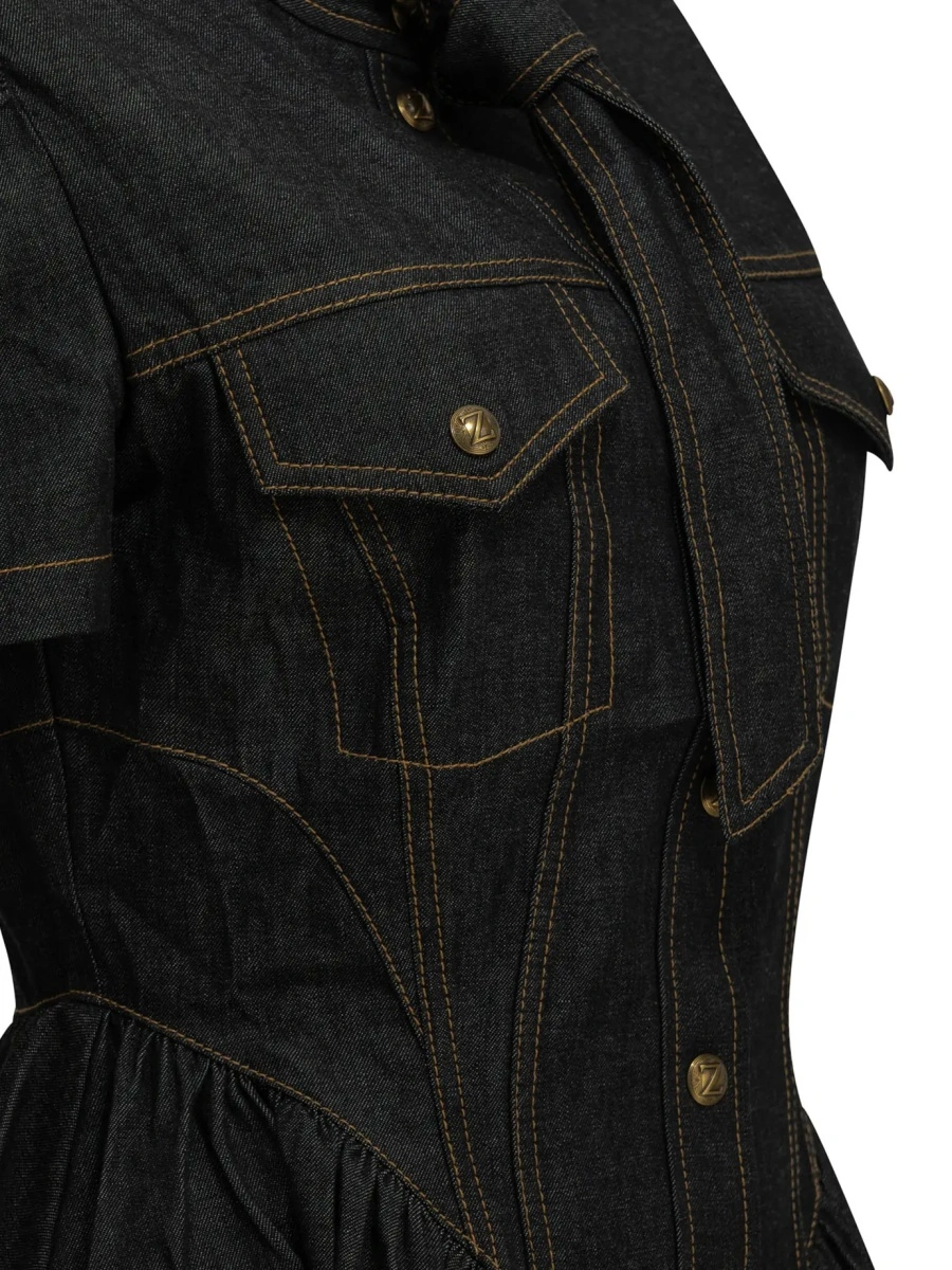 Rochie eleganta ZIMMERMANN albastra din denim - Img 4