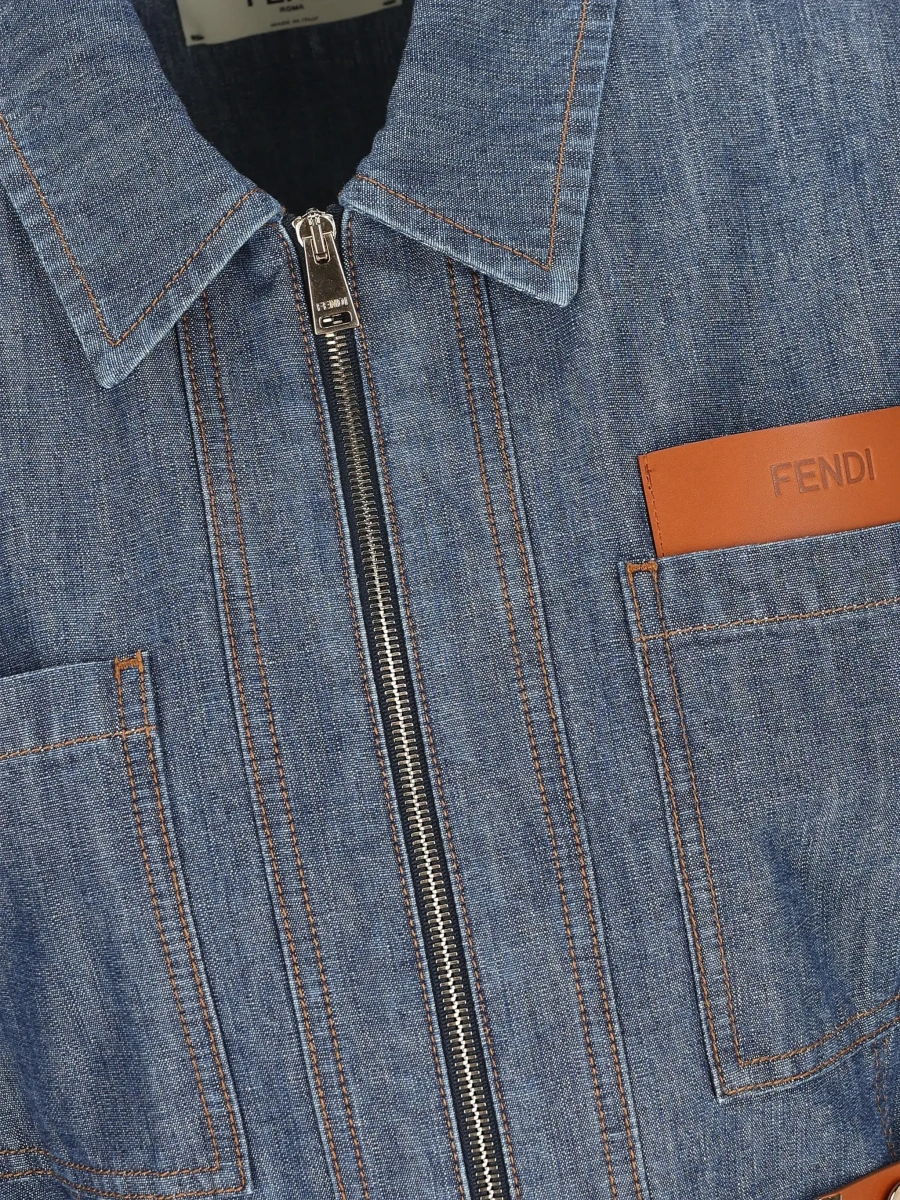 Rochie Fendi albastra din denim - Img 5