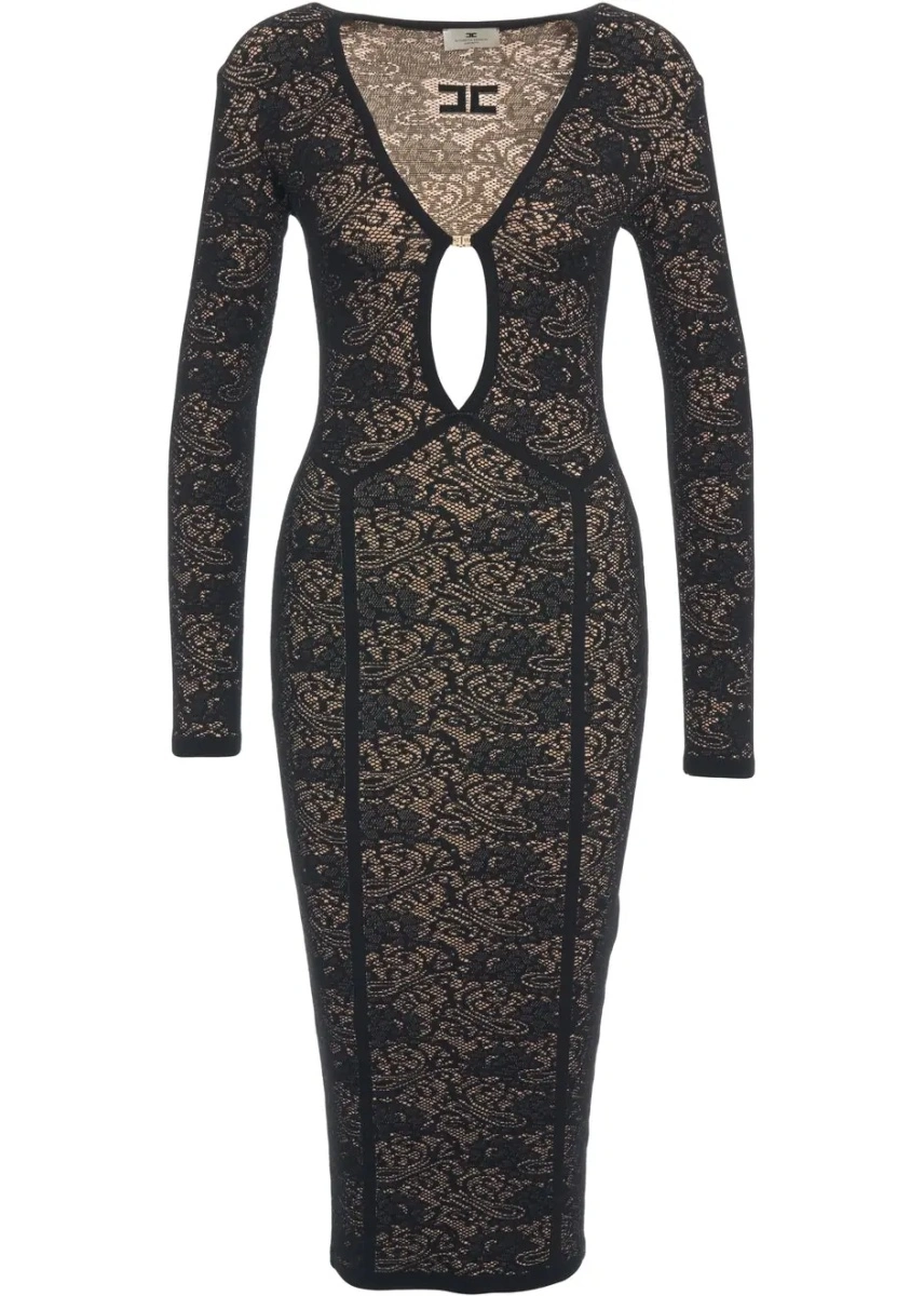 Rochie lunga Elisabetta Franchi neagra - Img 2
