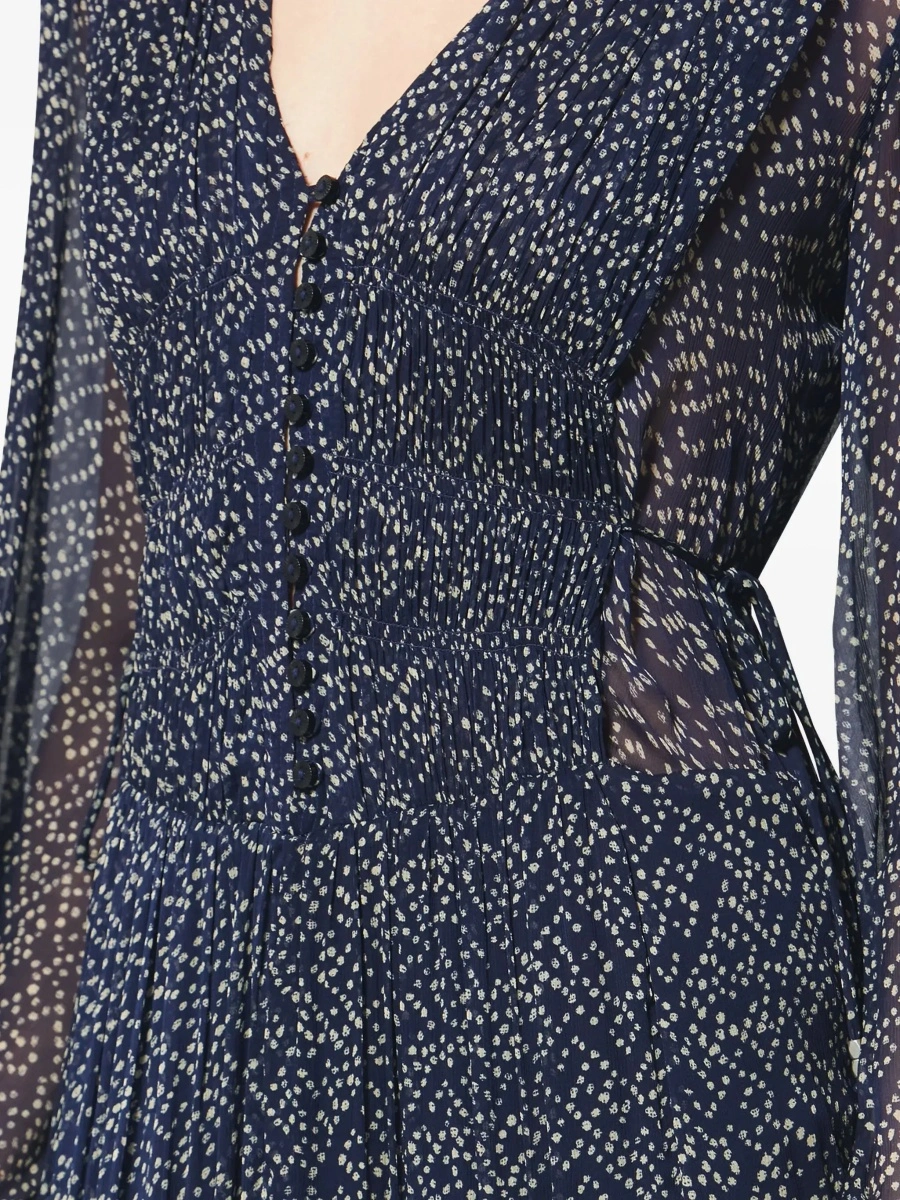 Rochie lunga Isabel Marant albastra din vascoza - Img 7