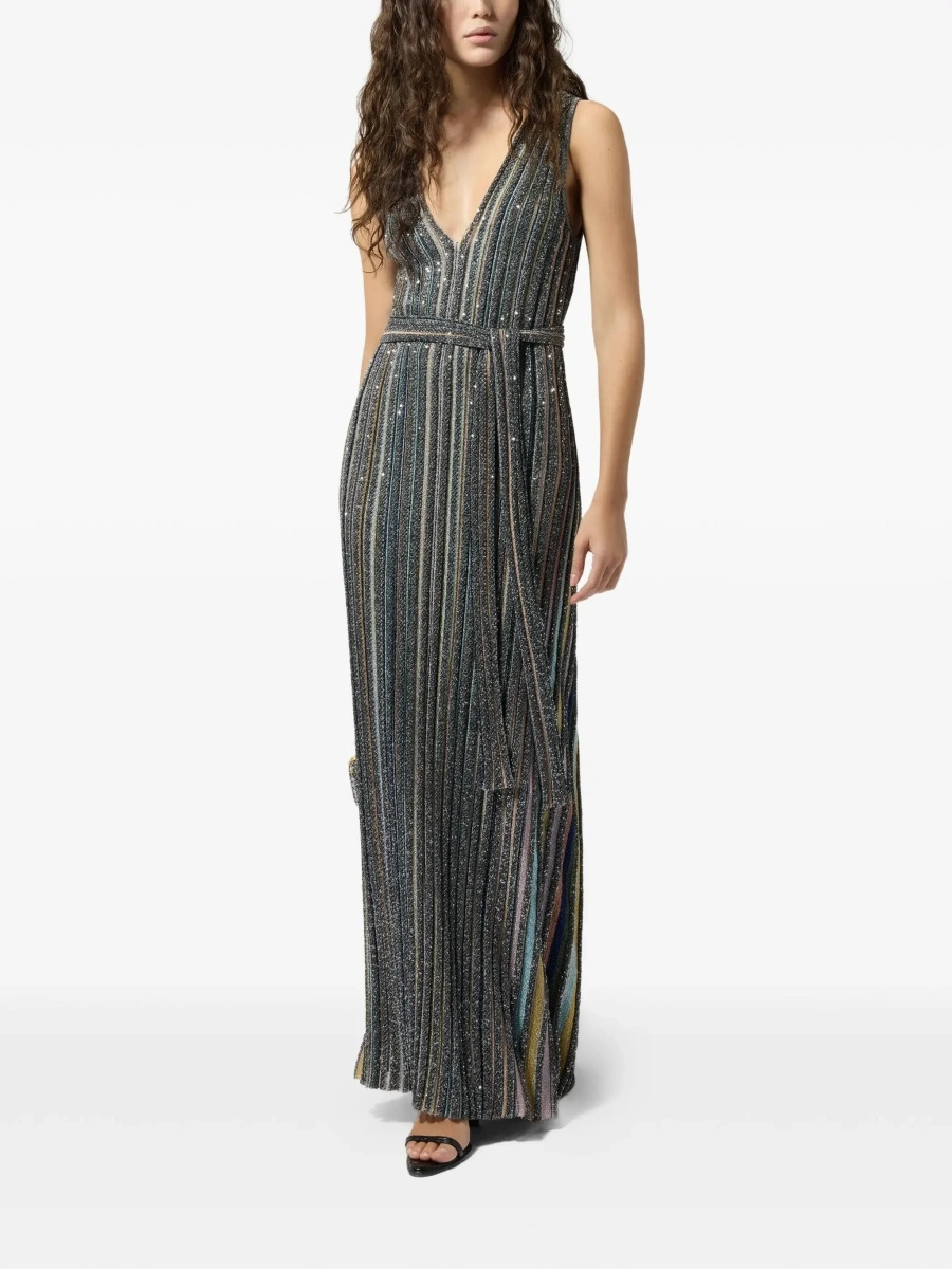 Rochie lunga MISSONI BEACHWEAR multicolor din vascoza - Img 4