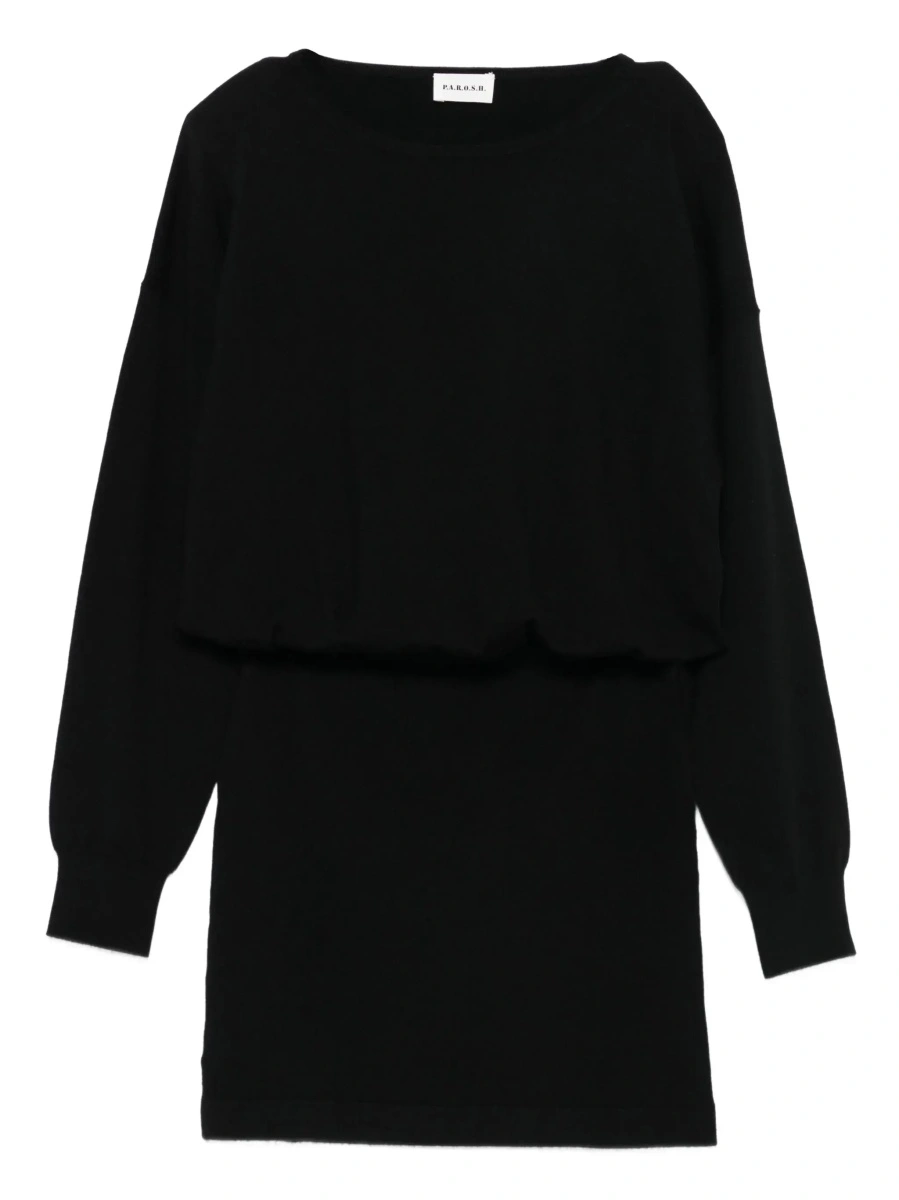 Rochie P.A.R.O.S.H. neagra din lana si casmir - Img 8