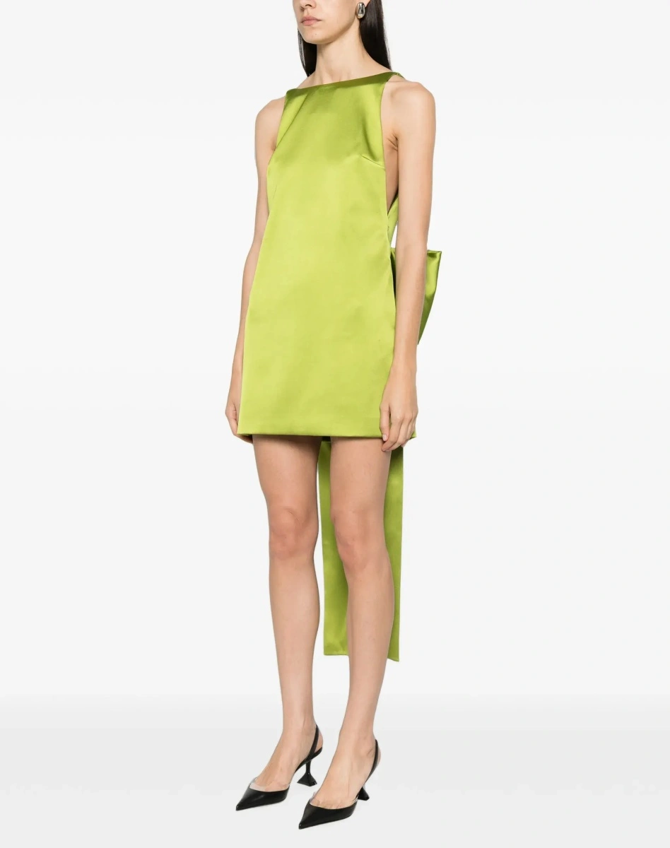 Rochie Self-Portrait verde din satin - Img 6